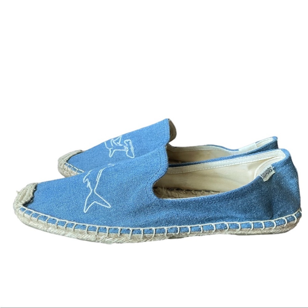 Soludos Blue Espadrilles with Nautical Embroidery